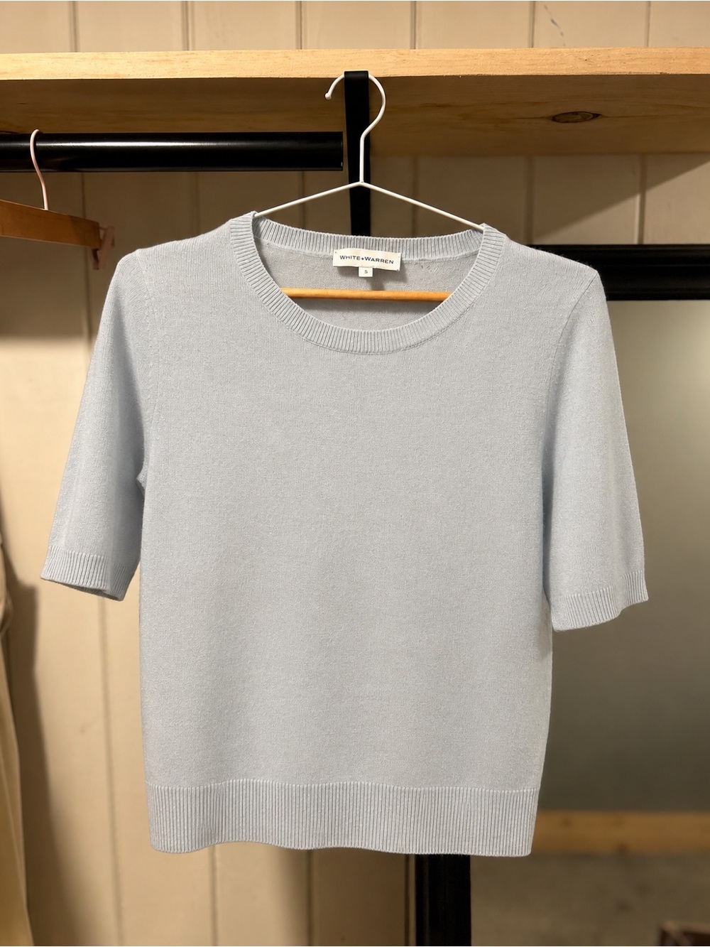 White + Warren Cashmere Short Sleeve Cashmere Top